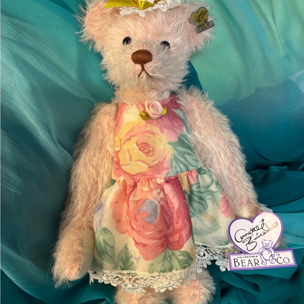 Floral Dress Pink collectible Teddy Bear by Annette Funicello
